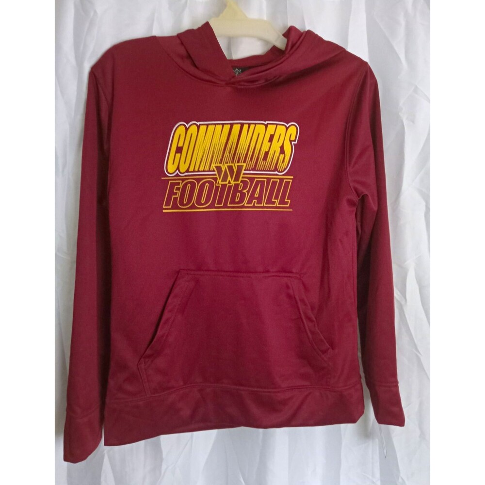 NFL Team Apparel Youth Commanders Football Hooded Pullover Long Sleeve L 14/16